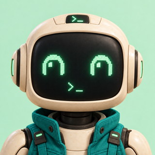 acodex avatar: a cream robot with a green terminal-prompt face and a teal jacket